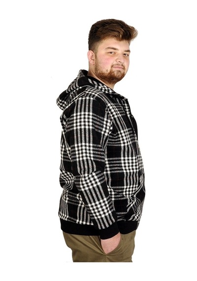 Mode Xl Büyük Beden Erkek Sweatshirt Kapşonlu 20579 Siyah 001