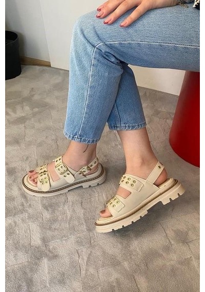 Asmi Shoes Kadın Simya Krem Çift Bantlı Kapsül Detaylı Kalın Taban Ortopedik Sandalet Krem Krem Asmi Shoes Kadın Simya Krem Çift Bantlı Kapsül Detaylı Kalın Taban Ortopedik Sandalet Krem Krem