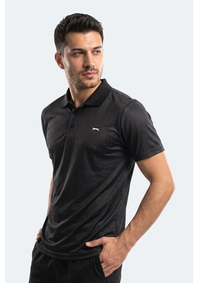 Slazenger Robles Erkek Polo Yaka Siyah Tişört