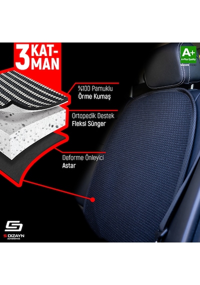 Oto Arka Koltuk Sırt Koruyucu Kılıf Siyah Universal 2 Parça A+ Kalite
