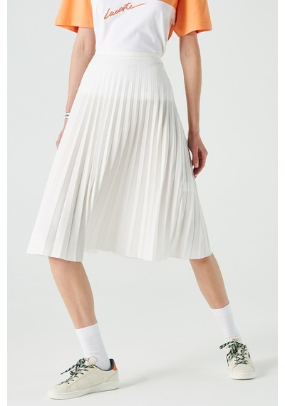 Lacoste Women's Pleated Skirt Pileli Kadın Etek Beyaz