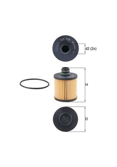 Yağ Filtresi - Alfa Romeo Mito, Giulietta, Ducato, 500, Punto, Doblo, Tipo, Freemont, Bravo, Idea, Egea - Mahle-ox779d 03695667