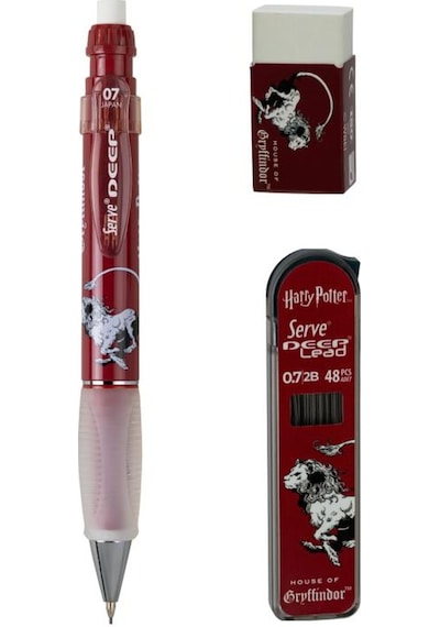 Serve Deep Üçlü Set 0.7 Mm Harry Potter Koleksiyonu Mekanik Versatil Kalem, 2b Min 48 Li & Pvc Siz Silgi Seti - Bordo Çok Renkli