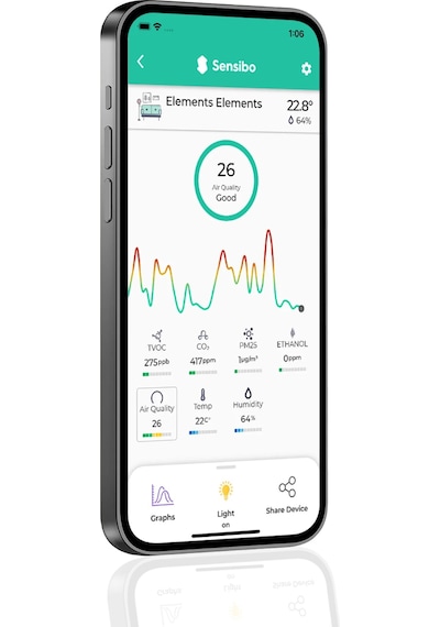 Sensibo Elements Akıllı Kablosuz Hava Kalite Sensörü