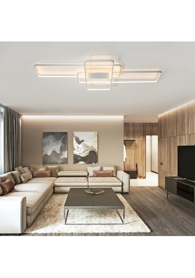 Eskitme Gold 80x60cm Dikdörtgen 4000k Gün Işığı Led Tavan Lambası