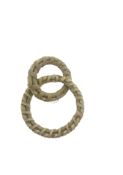 20 Adet 6x4cm Doğal Hasır Akesuar İç İçe Yuvarlak