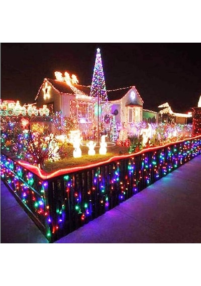 Tayfun 10 Metre 100 Ledli Fişli Led Işık Rgb Karışık Renk Yılbaşı Led Işık Dekor Lambası Yılbaşı Ağacı Işığı RGB