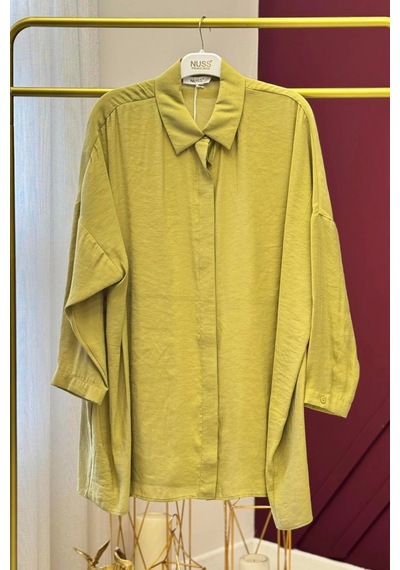 Nuss 3001 Oversize Basic Gömlek Olive