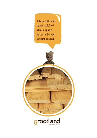 2.Sınıf Ahşap Düz Lambiri 300 Cm