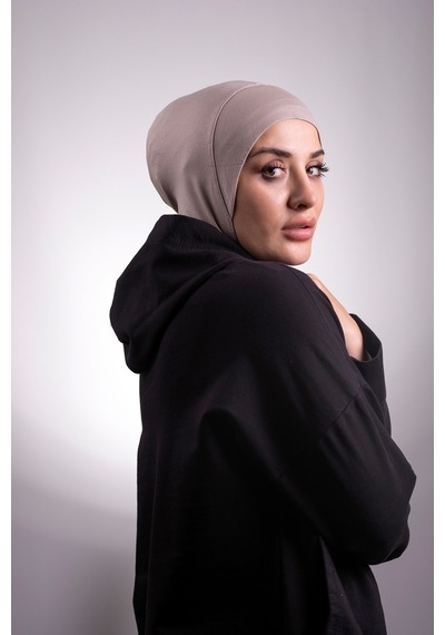 Hürrem Bone Bej Pratik Hazır Geçmeli Bone Viskon Kumaş Hijab Spor 2106_12 Bej