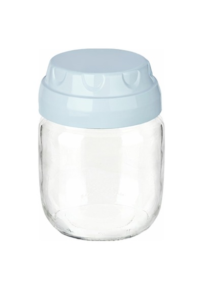 3 Adet Vintage Dekoratif Cam Kavanoz 425ml - 14,3 Oz Mavi