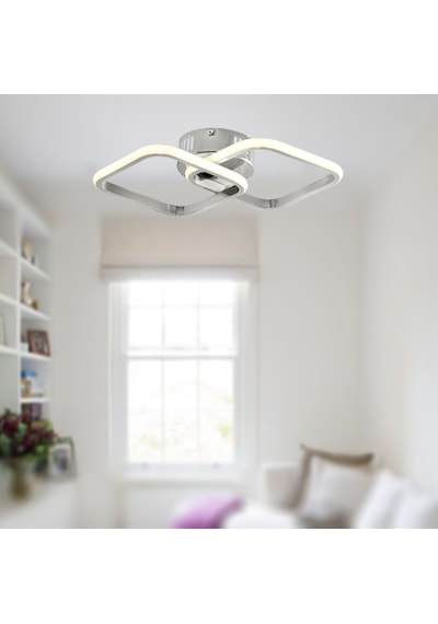 Tt405-2-kr Tt Ayd Krom Kaplama 2 Li Kare 3 Renk Işık Led Aviz Krom