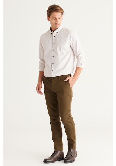 AC&Co / Altınyıldız Classics Erkek Hakı Slim Fit Dar Kesim Yan Cepli Pamuklu Esnek Pantolon Haki AC&Co / Altınyıldız Classics Erkek Hakı Slim Fit Dar Kesim Yan Cepli Pamuklu Esnek Pantolon Haki