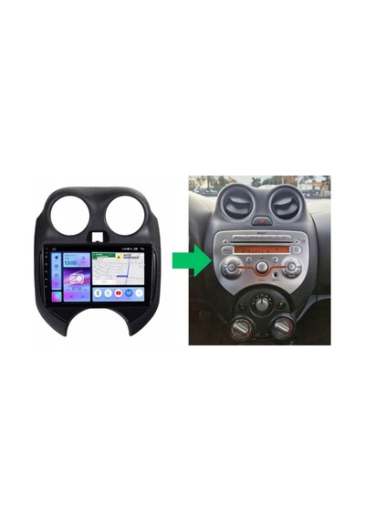 Nissan Micra Araç Multimedya Android Ekran Carplay Navigasyon Double Teyp 4+64 9" 11-13 Black Navımex