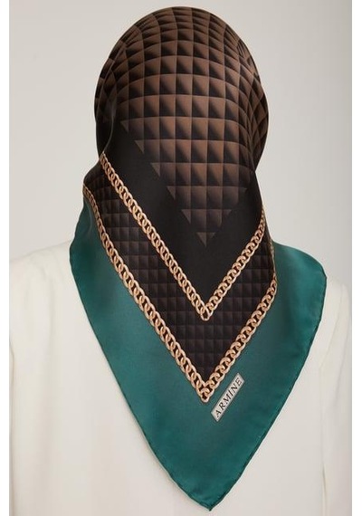 Armine İpek Eşarp Nostalji - 8834-55 Koyu Yeşil Twill KOYU YEŞİL