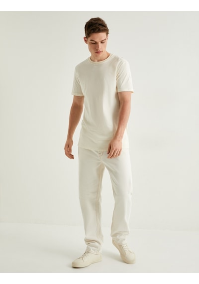 Koton Basic Tişört Slim Fit Bisiklet Yaka Kısa Kollu Ekru 4sam10842hk Ekru Koton Basic Tişört Slim Fit Bisiklet Yaka Kısa Kollu Ekru 4sam10842hk Ekru