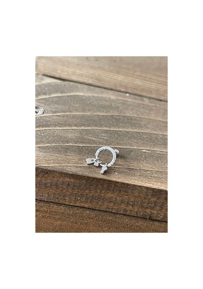 925 Ayar Gümüş Charm Sallantlılı Helix Tragus Kıkırdak Piercingi Gümüş Piercing
