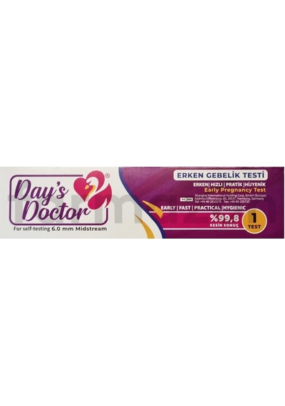 Day's Doctor Early Erken Gebelik Testi %99.8 Kesin Sonuç 3 Kutu