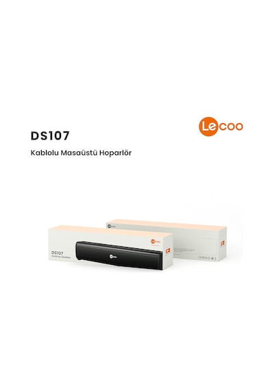 Lecoo DS107 Kablolu USB/AUX Stereo 6W Soundbar Taşınabilir Hoparlör Siyah