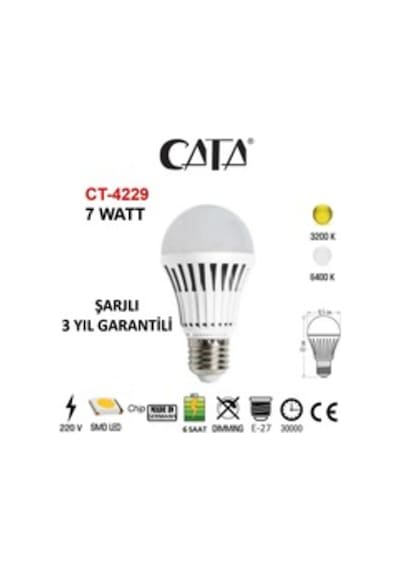 Cata 4229 Şarjlı Led Ampul 7W Beyaz Işık