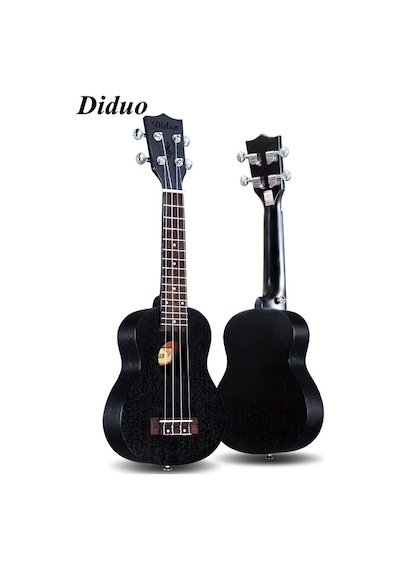 Masif Maun Ağaç Siyah Renk Tenör Boy Profesyonel Ukulele Gitar