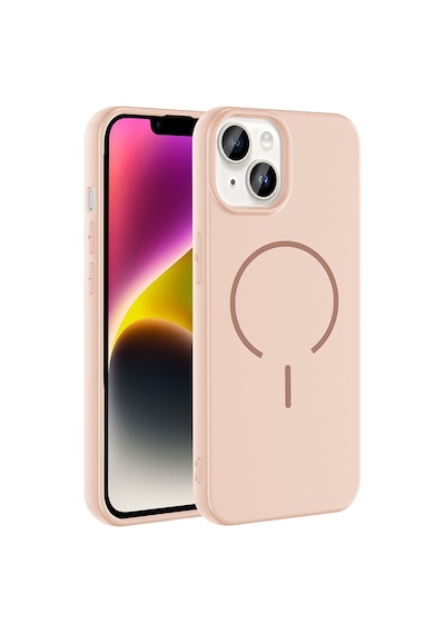 Zore İphone 13 Kılıf M-safe Şarj Özellikli Nvth Meta Kapak - Rose Pembe