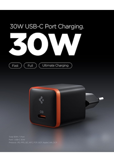 Spigen 30w Usb-c Ultra Mini Hızlı Şarj Aleti Pps Super Hızlı Şarj