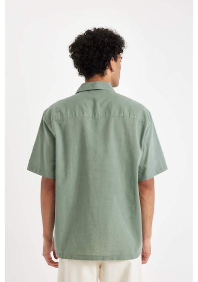 DeFacto Relax Fit Yazlık Poplin Kısa Kollu Gömlek D8352AX24HSGN1107