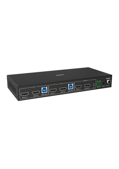 Lindy Lın-39314 2 Port Pc Girişi 2 Port Çıkış 4k 60 Hz Usb 3.0 Kvm Switch
