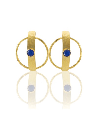 Kadir Jewellery 22 Ayar Altın Kaplama Vintage Küpe -el İşçiliği Ve Hipoalerjenik Küpe Parlement Mavisi 45063779