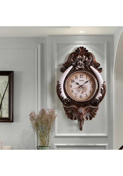 Duvar Saati Fil Temalı Büyük Polyester Saat Koy No.3 40 X 67 Cm çok Renkli