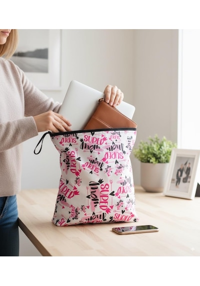 2 Adet Sıvı Geçirmeyen Çok Amaçlı Çanta, 30 X 35 Cm Jungle Ve 37 X 30 Cm Mom Desen, Ekonomik Set, Yıkanabilir Belirtilmemiş