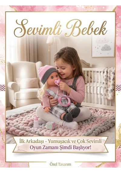 Sevimli Bebeğim 4 Farklı Sesli İnteraktif Ağlıyan 34cm Emzikli Kıyafetli Oyuncak Bebek 1