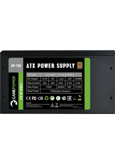 Gamepower GP-750 750W 80+ Bronze Güç Kaynağı