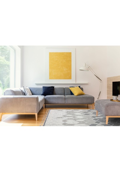 Loft Lf03 Geometrik Desenli Gri Modern Salon Halısı Hav Toz Vermez