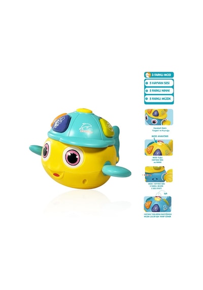 Mini Balık Bebek Aktivite Oyuncağı - Ninni Çalan Ses Efektli, Aydınlatmalı Öğretici Yenidoğan Aksesuarı 3 Ay+