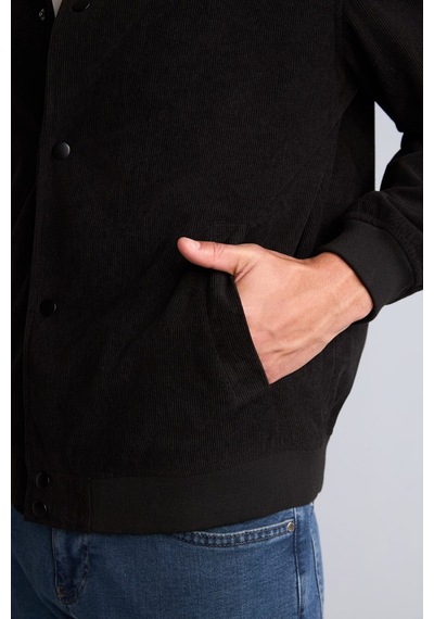Defacto Slim Fit Gömlek Yaka Düğmeli Ceket Mont H1574ax26aubk27 Siyah-bk27