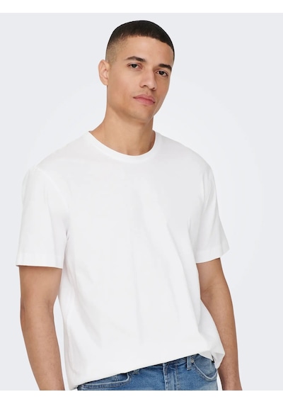 Only & Sons Erkek Regular Fit %100 Pamuk Basic T-shirt - 22025208 Siyah