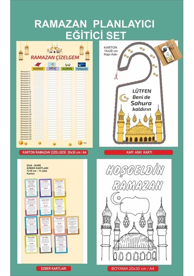Ramazan Planlayıcı Eğitici Set Çocuklara Özel Dua Etkinlik