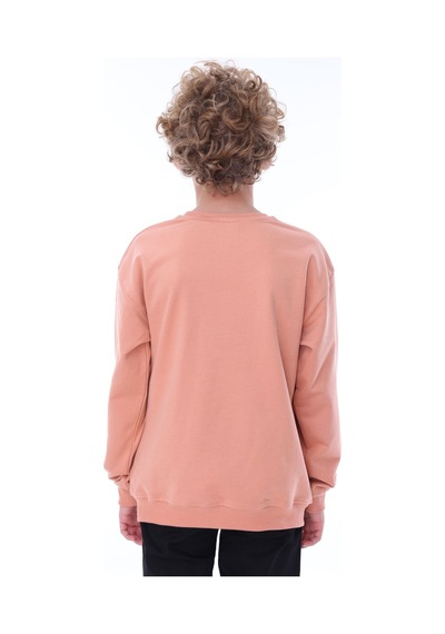 Zuzunga Unisex Basic Düz Yavruağzı Renk %100 Pamuk Sweatshirt