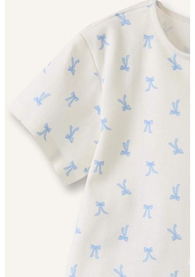Defacto Regular Fıt 2li Pijama Takımı Kız Çocuk H5755a826smer105 Ekru-er105