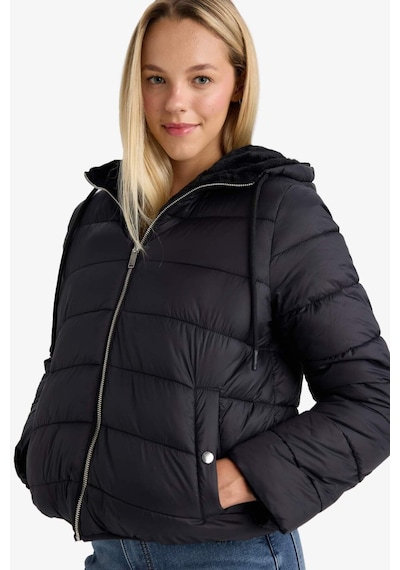 Defacto Su Geçirmez Regular Fit Kapüşonlu Suni Kürk Astarlı Mont F2145ax25wnbk27 Siyah-bk27