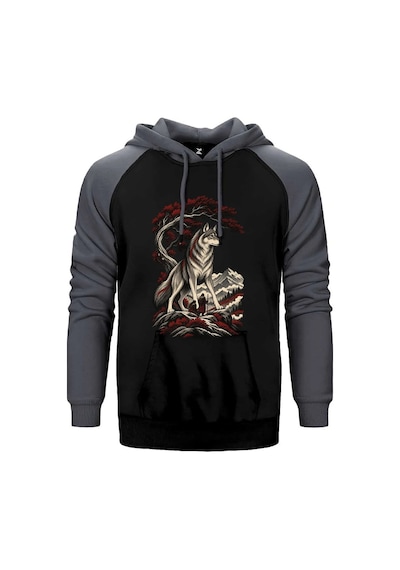 Koruyucu Bozkurt Kırmızı Renk Reglan Kol Sweatshirt / Hoodie