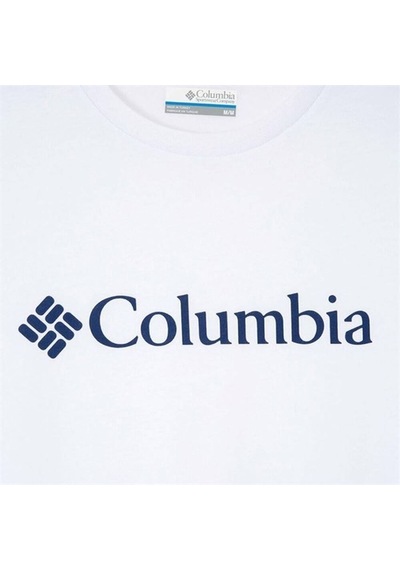 Columbia CSC M Basıc Bıg Logo Brushed SS Tee Erkek Tişört Beyaz C Beyaz