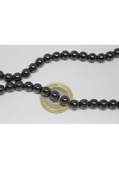 Hematit Taşı YARIM Dizi 8mm (18cm uzunluğundadır)
