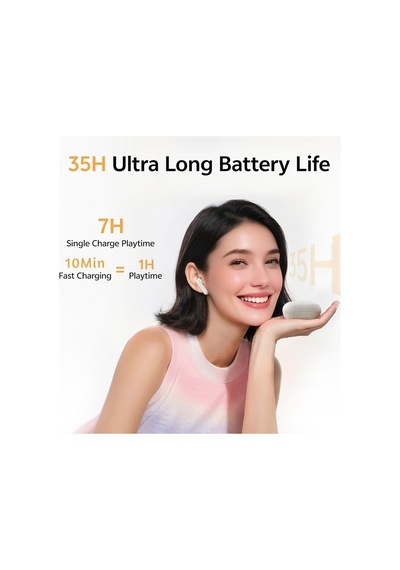 Buds Bluetooth Kulaklık - Şık Tasarım - İpx4-35 Saat Ultra Uzun Pil Ömrü - Düşük Gecikme 0.06s -aı Gri