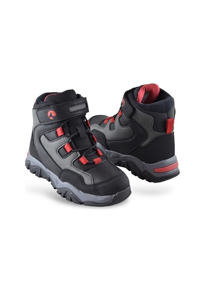 Barcelona Ortopedik Cırtlı Unisex Çocuk Bot Ayakkabı Çocuk Outdoor Bot Siyah