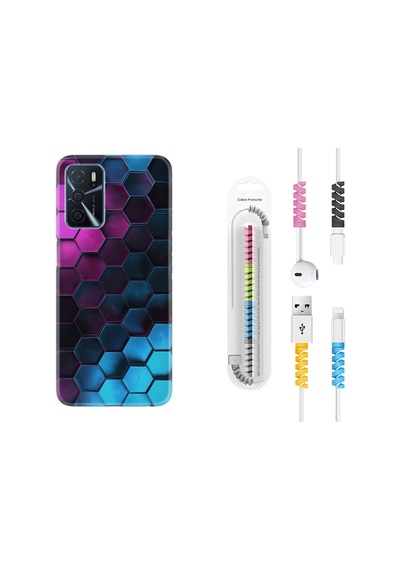 Oppo A16 Kılıf Kablo Koruyuculu Petek 1825