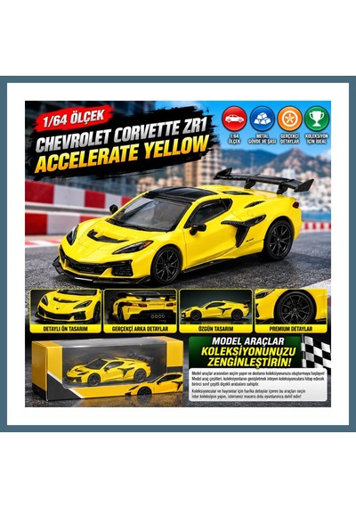 Bezos 1/64 Chevrolet Corvette Zr1 Accelerate Yellow Agc
