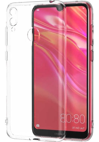 Huawei Y7 Prime 2019 Kılıf Kamera Korumalı Süper Silikon Kapak Renksiz